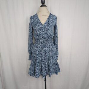Michael Kors Blue Mini Dress XX Small Ruffle NWT